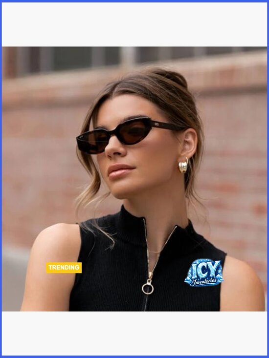 Cat-Eye Sunglasses with Acetate Frame, Anti-Reflective Lenses